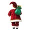 Set of 2 18"H Faux Fur Christmas Decor Santa Figurine with Porcelain Face